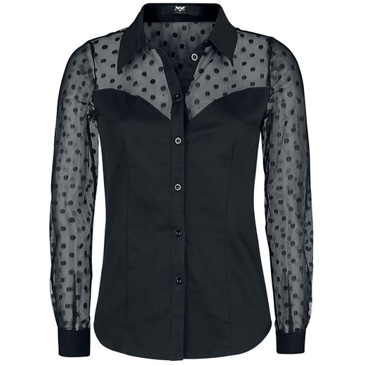 Black Premium by EMP - Schwarzes Hemd mit transparenten Elementen - Koszula z długim rękawem - czarny XXL EMP