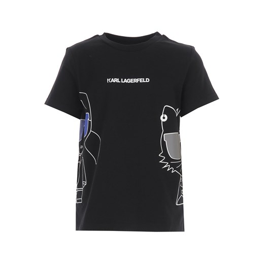 Karl Lagerfeld Koszulka Dziecięca dla Chłopców, czarny, Bawełna, 2021, 10Y 12Y 4Y 6Y 8Y Karl Lagerfeld 12Y RAFFAELLO NETWORK