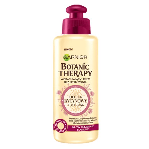 Garnier Botanic Therapy Olejek rycynowy&Migdał Krem do włosów bez spłukiwania 200ml uniwersalny eKobieca.pl