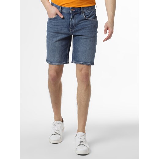 Tommy Hilfiger Męskie spodenki jeansowe Mężczyźni Jeansy medium stone jednolity ze sklepu vangraaf w kategorii Spodenki męskie - zdjęcie 108867505