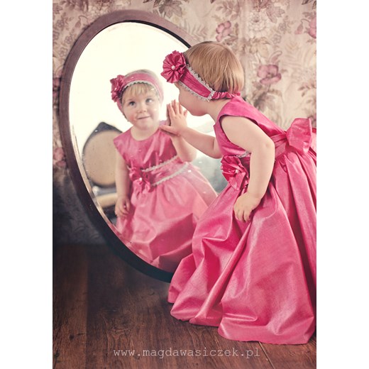 Sukienka Retro Róż (z opaską), OLLI buy4kids rozowy dziecięce