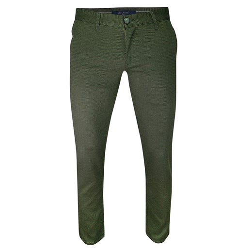 Spodnie Casualowe Zielone Męskie, Zwężane, Bawełniane, Chinosy, Wzór Geometryczny -Ravanelli SPRGNRENK2ziel ze sklepu JegoSzafa.pl w kategorii Spodnie męskie - zdjęcie 108876646