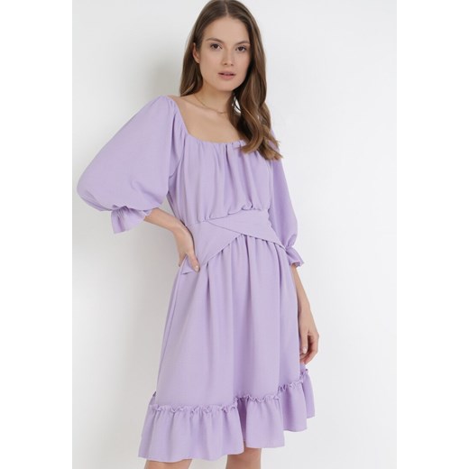Liliowa Sukienka Metiosesis ze sklepu Born2be Odzież w kategorii Sukienki - zdjęcie 108888426