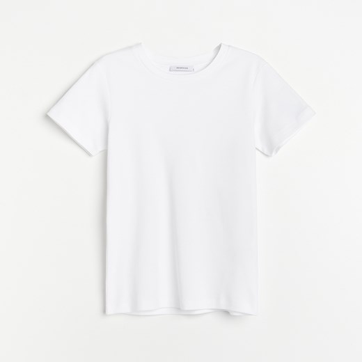 Reserved - PREMIUM T-shirt z bawełny organicznej - Biały Reserved S Reserved