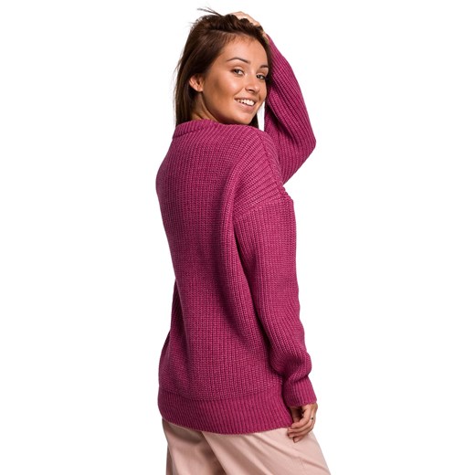 Sweter damski Be Knit wełniany z okrągłym dekoltem 