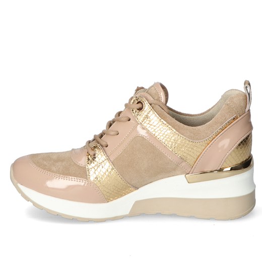 Sneakersy Carinii B5124-O31-O17-P11-D48 Beżowe/Złote lakier+nubuk Carinii Arturo-obuwie
