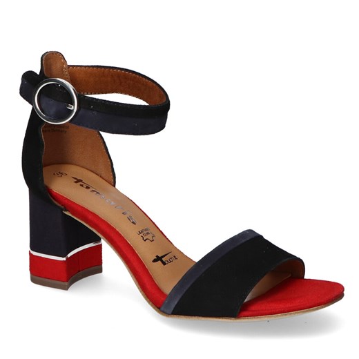 Sandały Tamaris 1-28379-26 Czarno/Czerwone zamsz ze sklepu Arturo-obuwie w kategorii Sandały damskie - zdjęcie 108895568