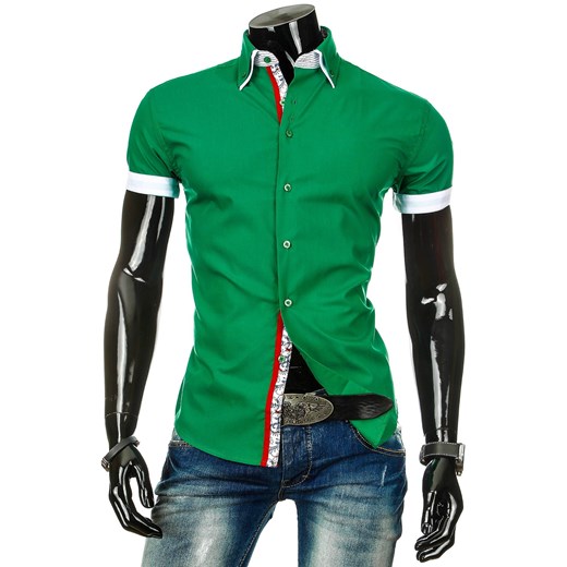 Koszula z krótkim rękawem (kx0355) - Zielony dstreet zielony bawełniane