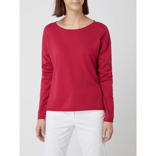 Sweter damski Betty & Co Grey czerwony bawełniany casual 