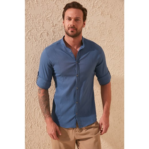 Trendyol Indigo Men's Judge Collar Bengalin Kuplu Extra Slim Fit Shirt Trendyol XL Factcool