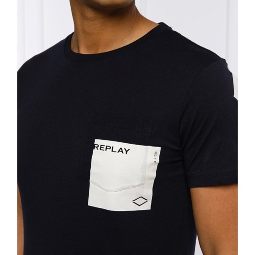 T-shirt męski Replay casualowy z krótkimi rękawami 