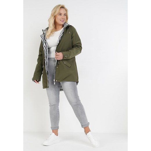 Parka damska Born2be zielona casual 