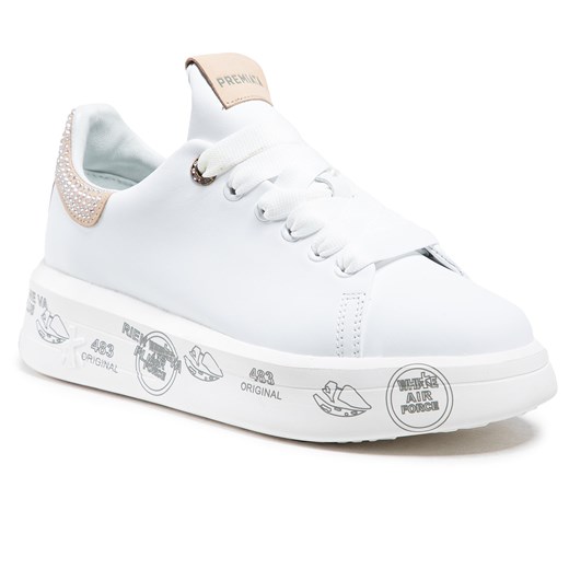 Buty sportowe damskie Premiata sneakersy wiosenne białe z gumy 