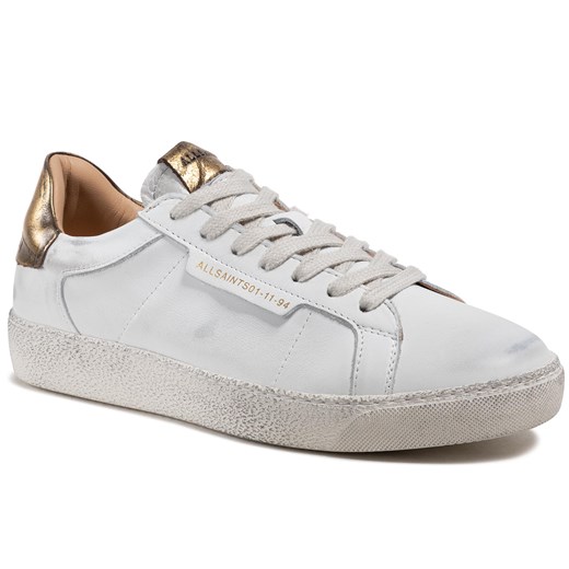 Buty sportowe damskie AllSaints sneakersy białe sznurowane płaskie z tworzywa sztucznego 