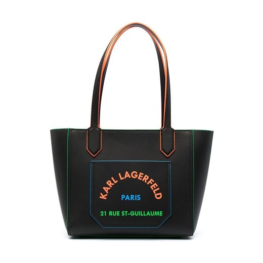 Czarna shopper bag Karl Lagerfeld na ramię duża 