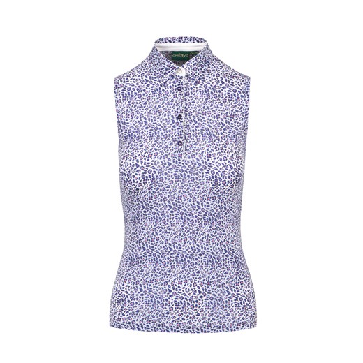 Chervo bluzka damska niebieska w abstrakcyjne wzory casualowa 