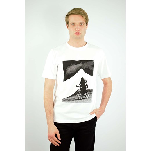 t-shirt męski calvin klein biały z nadrukiem ze sklepu Royal Shop w kategorii T-shirty męskie - zdjęcie 109142129