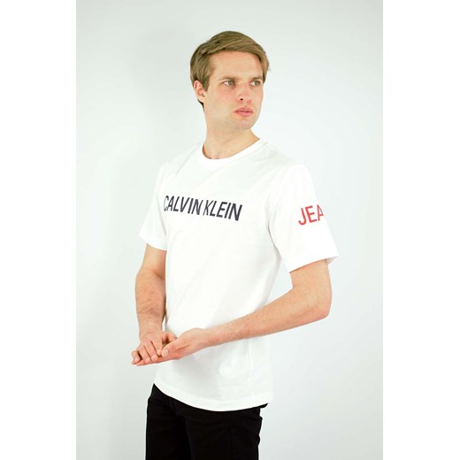 t-shirt męski calvin klein biały ze sklepu Royal Shop w kategorii T-shirty męskie - zdjęcie 109142137