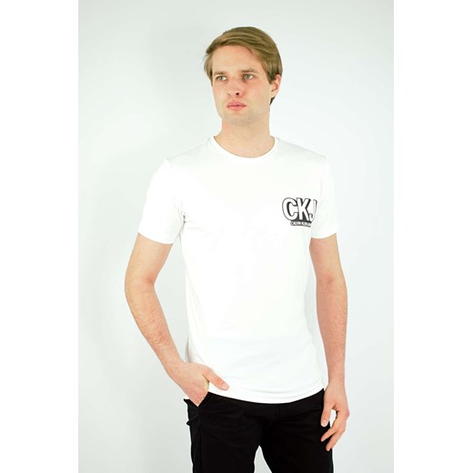 t-shirt męski calvin klein biały gładki ze sklepu Royal Shop w kategorii T-shirty męskie - zdjęcie 109142139