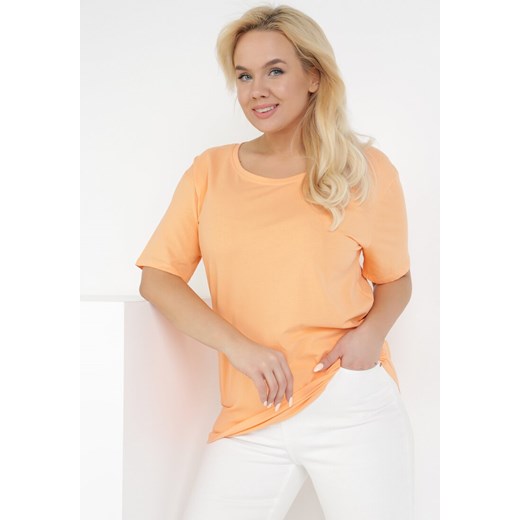 Pomarańczowy T-shirt Paselis ze sklepu Born2be Odzież w kategorii Bluzki damskie - zdjęcie 109177047
