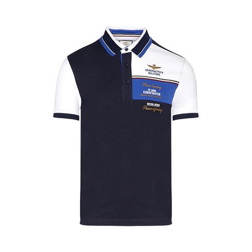 T-shirt męski Aeronautica Militare niebieski z krótkim rękawem 