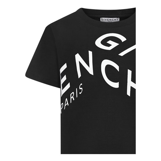 T-shirt chłopięce czarny Givenchy z krótkimi rękawami 