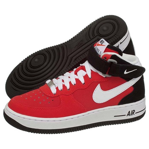 Buty Nike AIR Force 1 Mid (GS) (NI408-f) butsklep-pl czerwony kolorowe