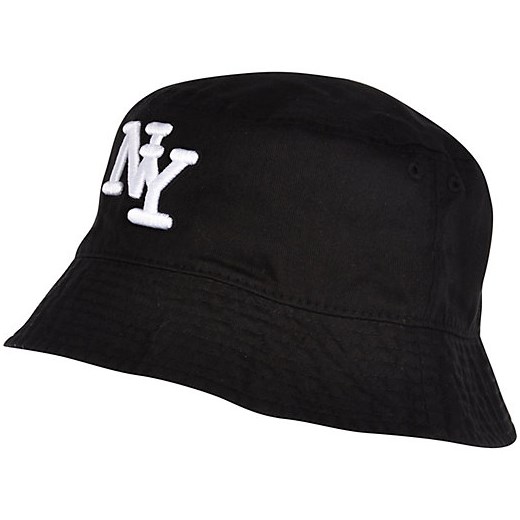 Black New York bucket hat river-island czarny 