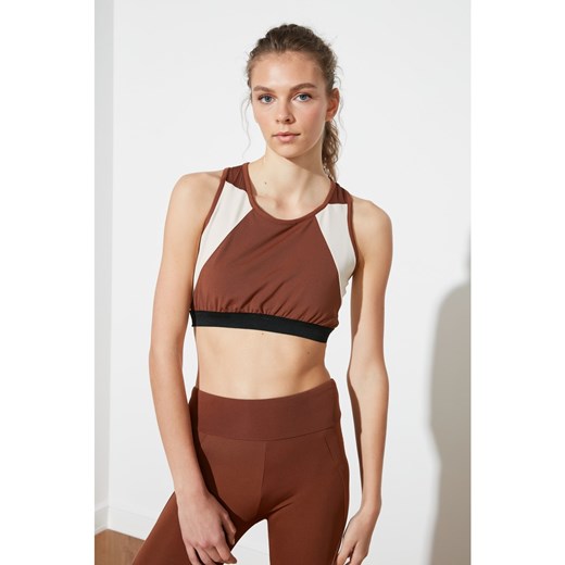 Trendyol Brown Supported Tulle Detailed Sports Bra Trendyol S Factcool