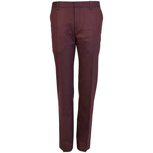 Purple slim fit suit trousers river-island szary slim