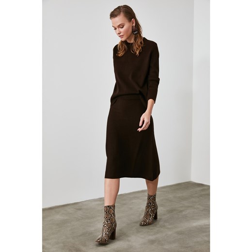 Trendyol Brown Sweater Skirt Knitwear Bottom-Top Team Trendyol M Factcool