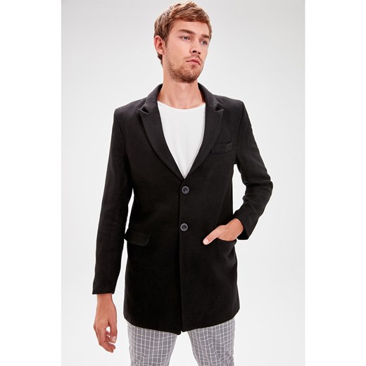 Trendyol Black Men's Front Button Pocket Coat Trendyol L Factcool