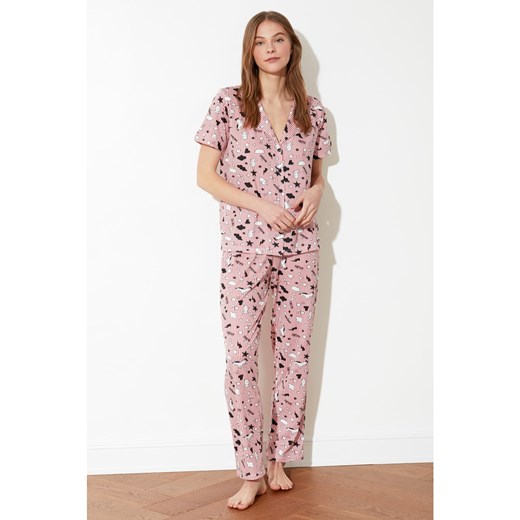 Trendyol Rose Dry Graphic Patterned Knitted Pyjama Set Trendyol L Factcool