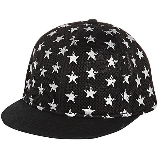 Black star print mesh trucker hat river-island czarny nadruki