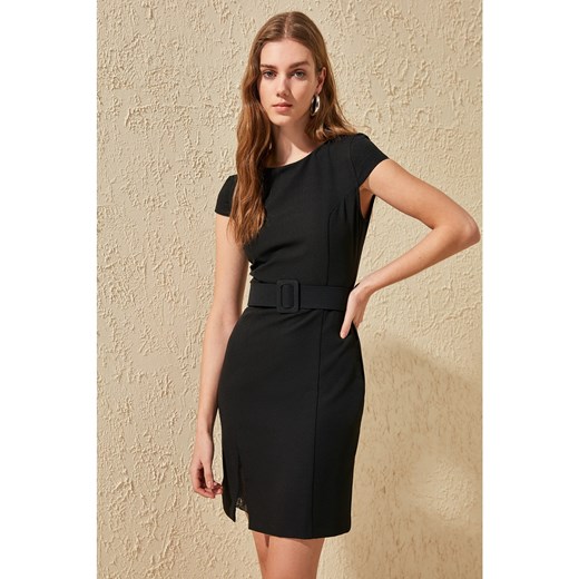 Trendyol Black Belted Lace Detailed Dress Trendyol 34 Factcool
