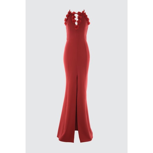Trendyol Burgundy NeckLine Detailed Evening Dress & Graduation Dress Trendyol 38 Factcool