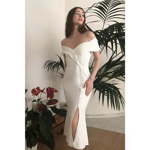 Trendyol Ekru Button Detailed Dress Trendyol 40 Factcool