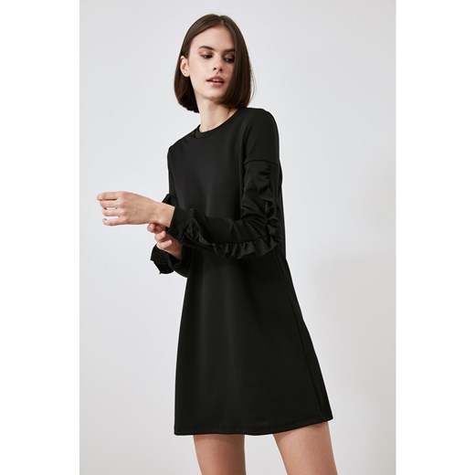Trendyol Black Ruffle Knitted Dress Trendyol S Factcool