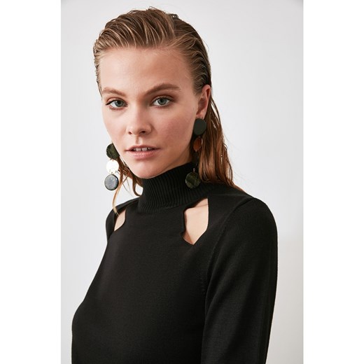 Trendyol Black Cut Out Detailed Knitwear Sweater Trendyol S Factcool