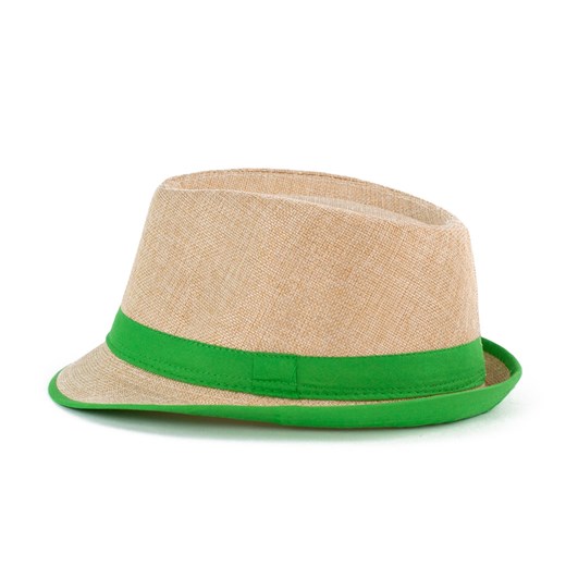 Kapelusz trilby - kolorowa tasiemka szaleo zielony kapelusz