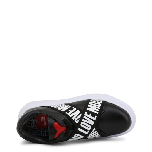 Buty sportowe damskie Love Moschino sznurowane czarne z tworzywa sztucznego 