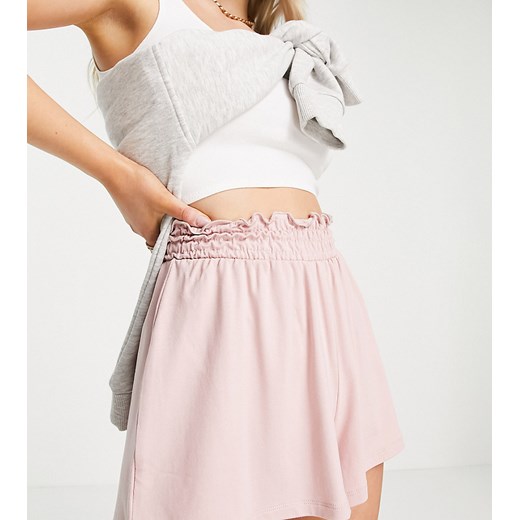 ASOS DESIGN Petite – Pudroworóżowe szorty marszczone w talii-Różowy 38 Asos Poland
