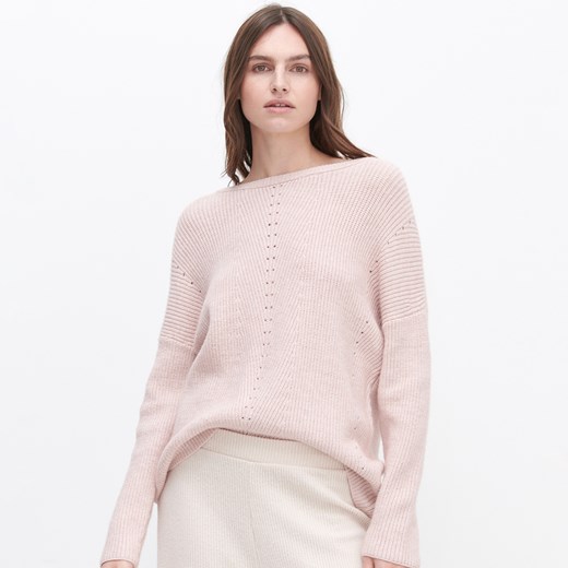 Reserved - Sweter z ażurowym wzorem - Różowy Reserved L promocyjna cena Reserved