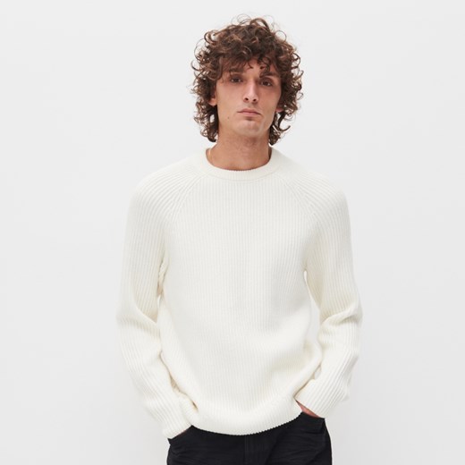 Reserved - Klasyczny sweter - Biały Reserved L okazyjna cena Reserved