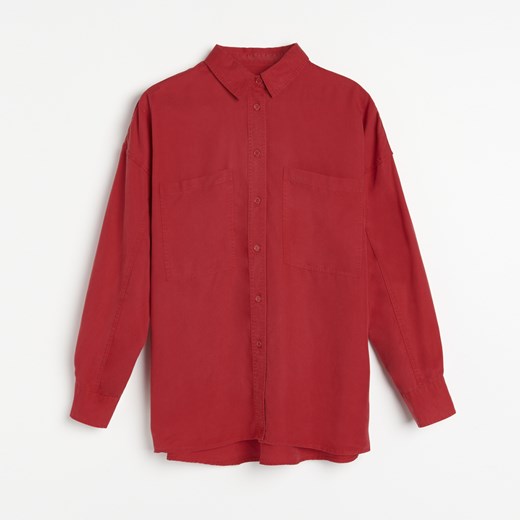 Reserved - Koszula oversize z Tencelu™ Lyocellu - Czerwony Reserved 38 okazja Reserved