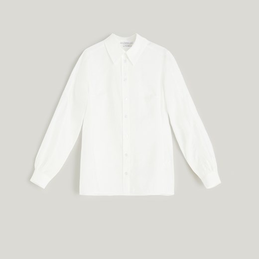 Reserved - Koszula z bufiastymi rękawami - Kremowy Reserved 42 okazyjna cena Reserved