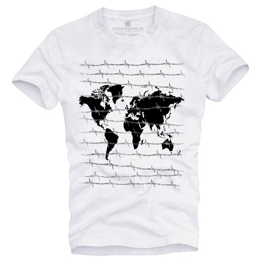 T-shirt męski UNDERWORLD World biały ze sklepu morillo w kategorii T-shirty męskie - zdjęcie 109286098