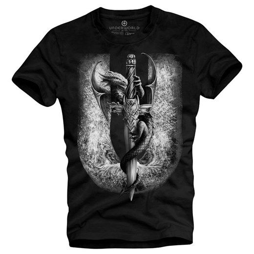 T-shirt męski UNDERWORLD Dragon czarny Underworld L okazyjna cena morillo