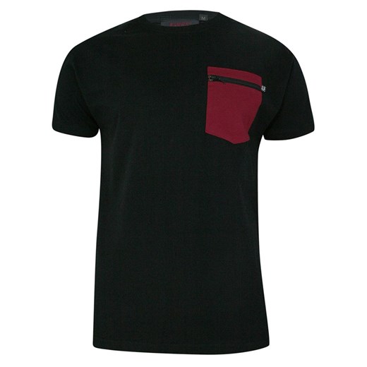 T-shirt, Czarny, 100% BAWEŁNA, U-neck, z Kieszonką, Męski, Krótki Rękaw -KINGS TSKNGS101Zczarny ze sklepu JegoSzafa.pl w kategorii T-shirty męskie - zdjęcie 109296477