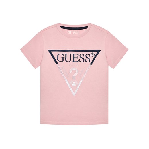 Różowa bluzka dziewczęca Guess z krótkim rękawem 